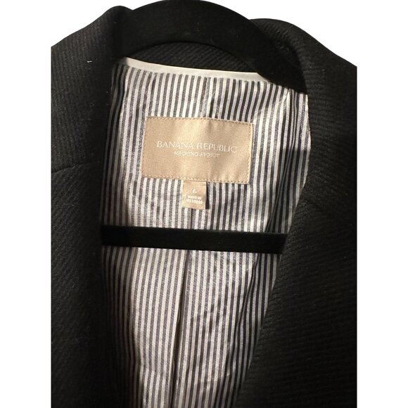 Banana Republic Black Blazer Size 6 Morning Jacket Womens 100% Rayon Shell Polye - Picture 4 of 6
